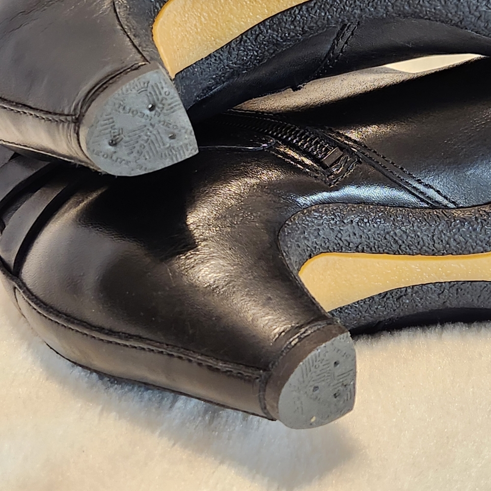 🎉Sam Edelman Maddox Black Leather Zip Ankle Boots Size 6.5 - Picture 12 of 13